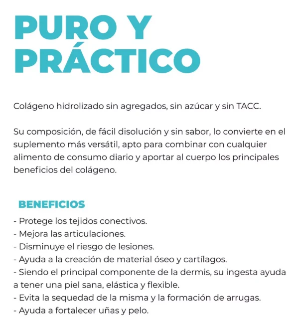 Colageno Hidrolizado Puro "Clear" Hydor x 250 grs - Imagen 3