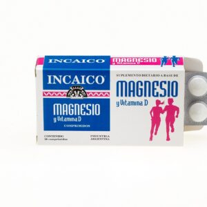 Magnesio + Vitamina "D" Marca Incaico x 30 Comp.