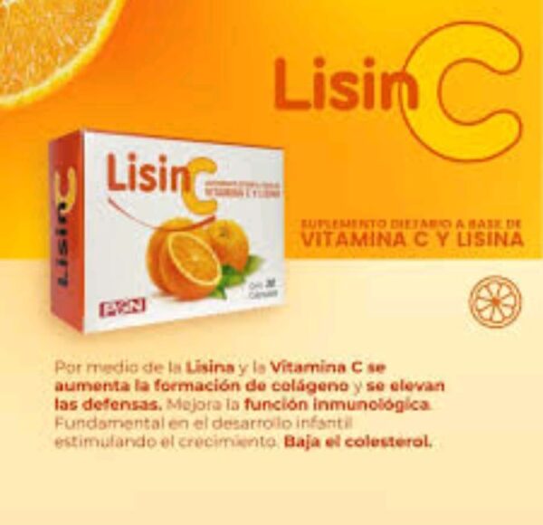Lisin C de PGN- Vitamina C + Lisina x 30 caps Aumenta las defensas - Imagen 2