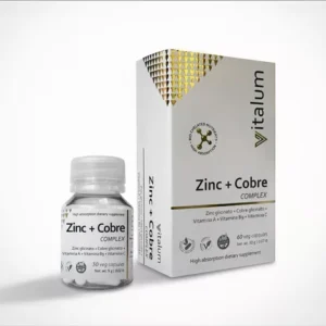 Zinc + Cobre Complex (Vit A + Vit B9 + Vit C) Vitalum x 30 Caps