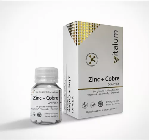 Zinc + Cobre Complex (Vit A + Vit B9 + Vit C) Vitalum x 30 Caps