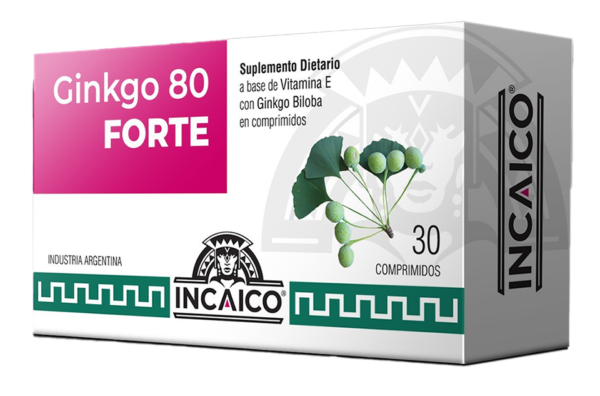 Ginkgo 80 Forte de Incaico x 30 comp Energizante y Cansancio fisico