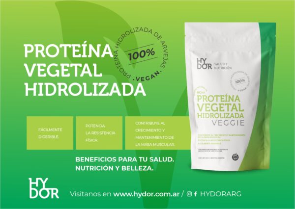 Proteina Vegetal Hidrolizada Veggie "Hydor" x 250 gr - Imagen 2