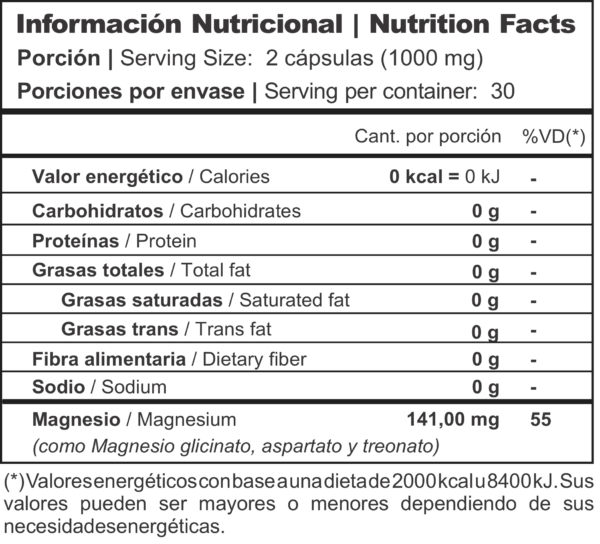 Magnesio Complex (Treonato+Glicinato+Aspartato) Vitalum x 60 Caps - Imagen 3