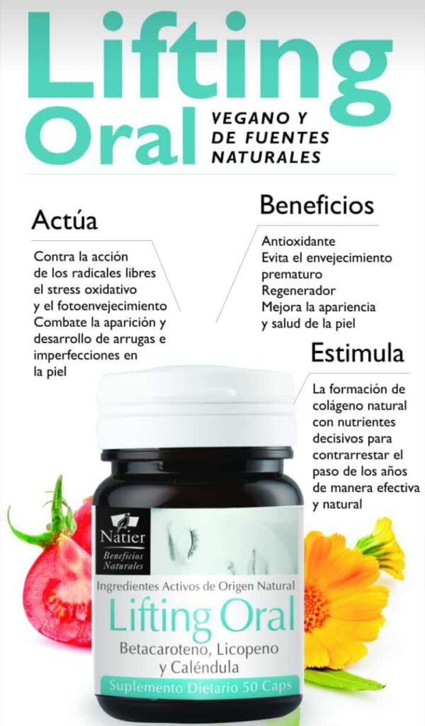 Nuevo Lifting Oral de Natier x 50 caps Piel sin  arrugas - Imagen 2