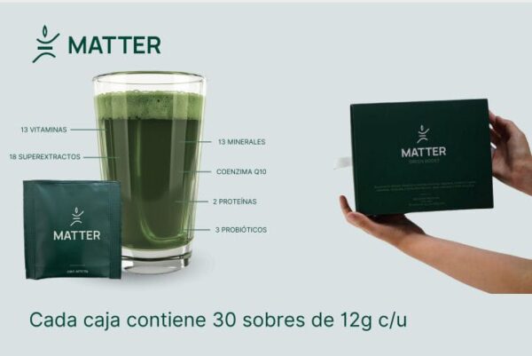 Green Boost de Matter Superalimento x 30 sobres de 12 gr c/u