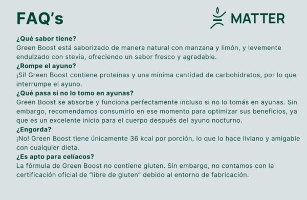 Green Boost de Matter Superalimento x 30 sobres de 12 gr c/u - Imagen 7