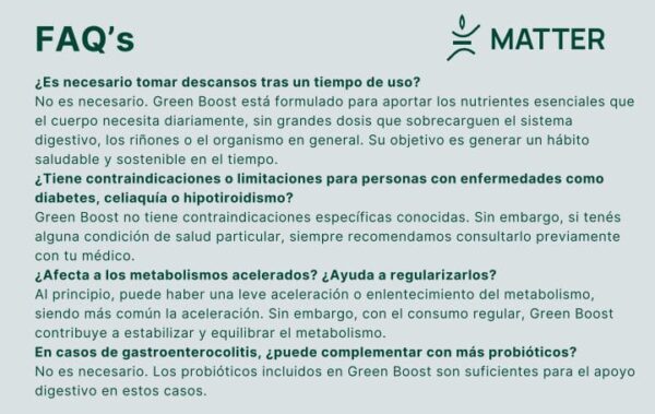 Green Boost de Matter Superalimento x 30 sobres de 12 gr c/u - Imagen 8