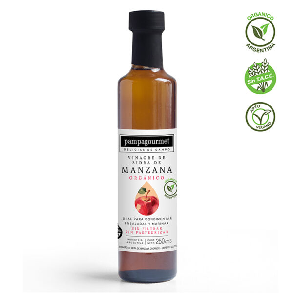 Vinagre de Sidra de Manzana Organico x 250  ml "Pampa Gourmet"
