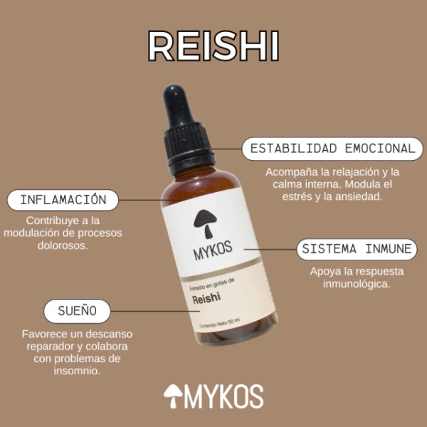 Extracto de Reishi Adaptogenos Mykos x 50 ml - Imagen 2